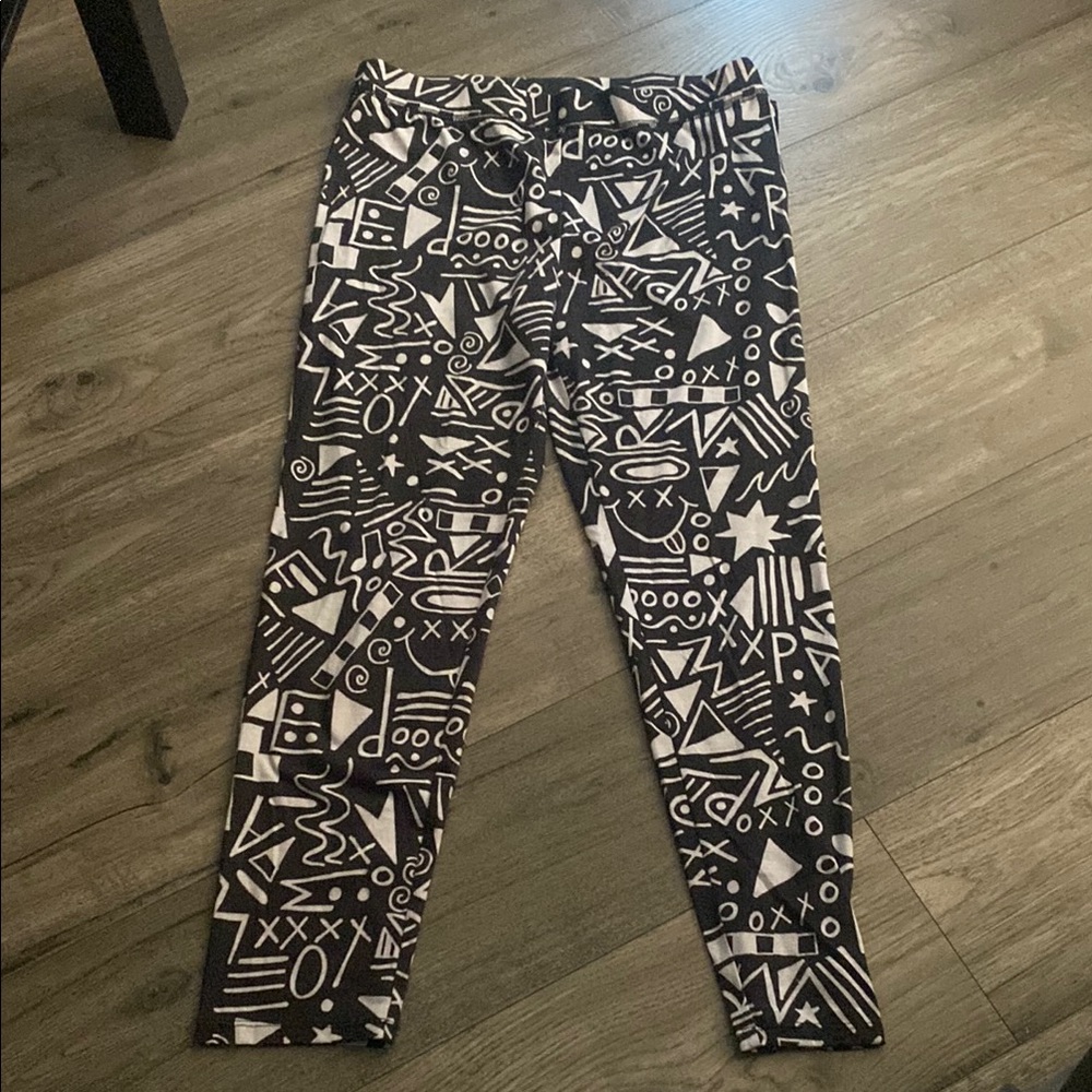 Women Paramore concert Black and White Patterned Leggings